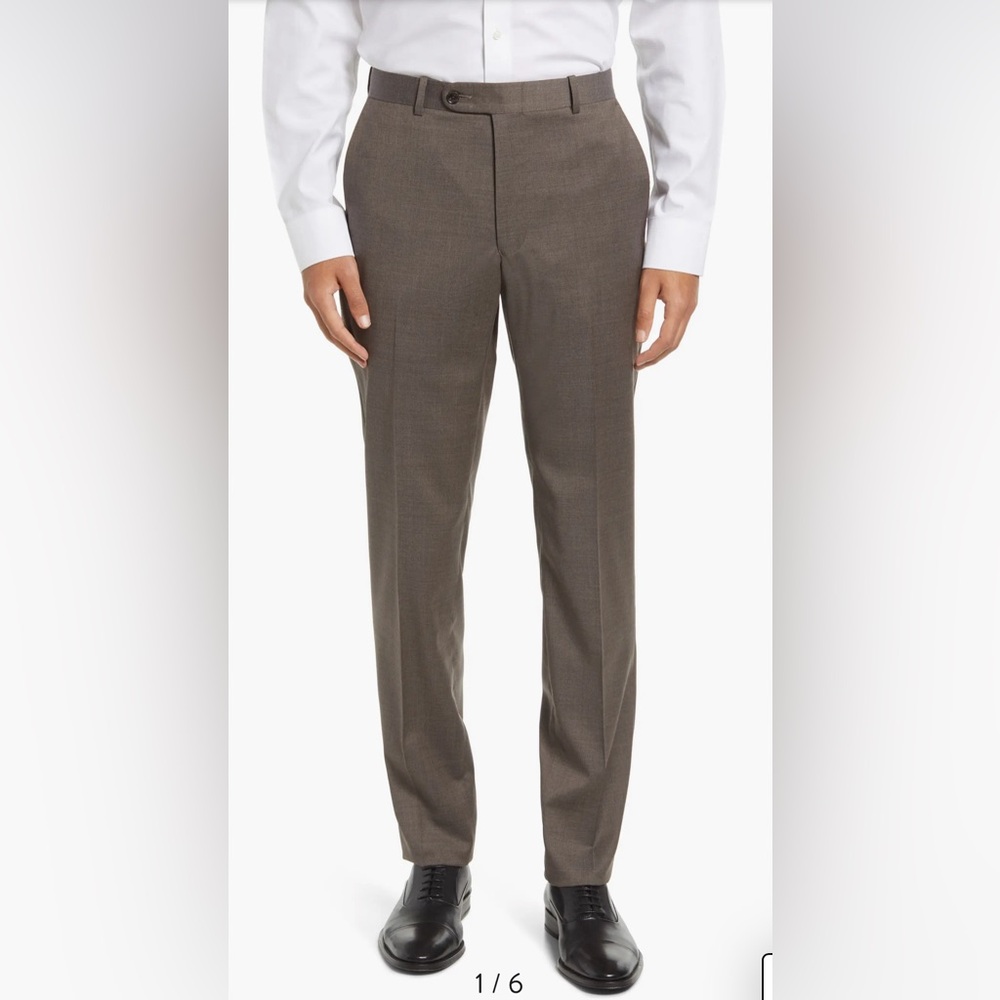 Peter Miller Harker Flat Front Solid Stretch Wool… - image 1